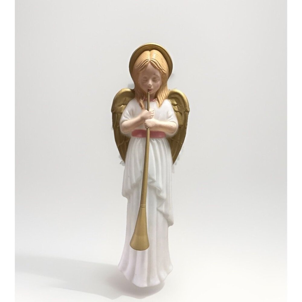 HTF Vtg TPI Lighted Blow Mold 34" Angel with Horn Christmas Nativity Works.